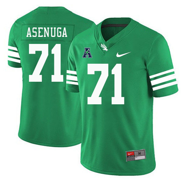 #71 Leke Asenuga North Texas Mean Green College Football Jerseys Stitched-Green